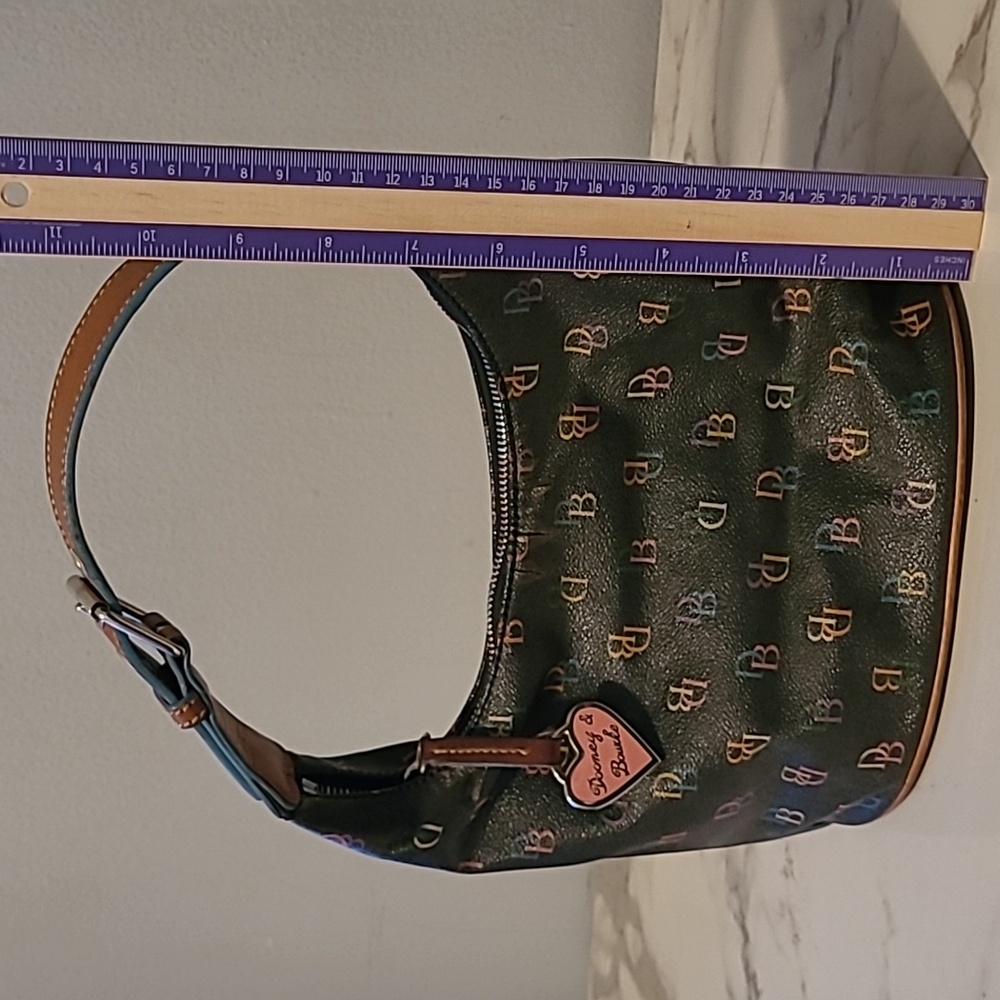 Vintage Dooney & Bourke Rainbow Monogram Logo Mini Hobo Bucket Bag Purse Y2K - Picture 14 of 16